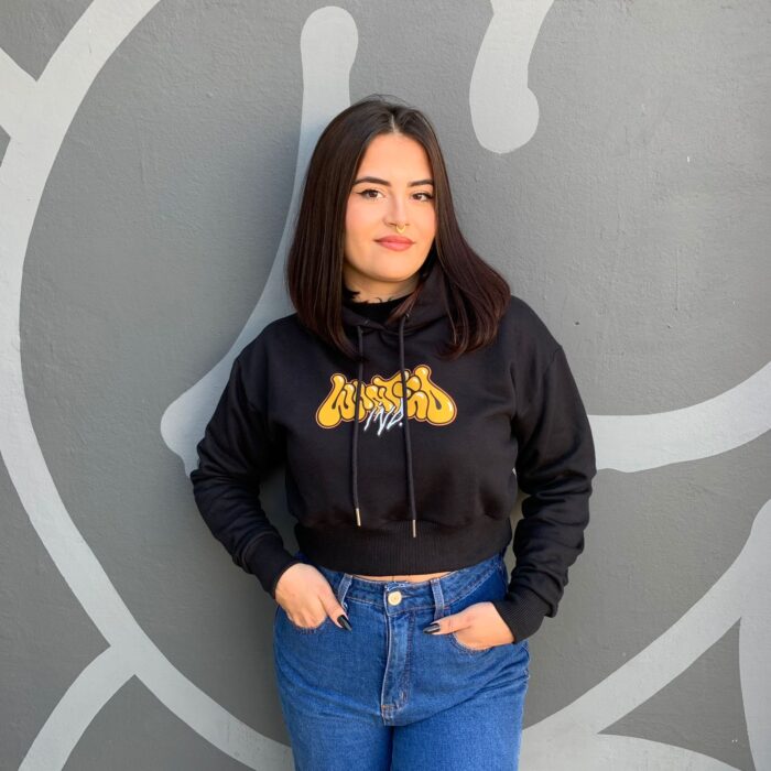 Blusa Moletom Cropped Feminino Wanted