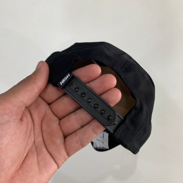 Bone Dad Hat 6 Panel Script Black