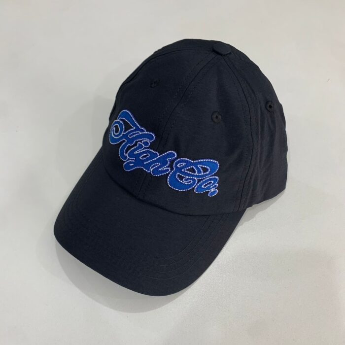 Bone Dad Hat 6 Panel Script Black
