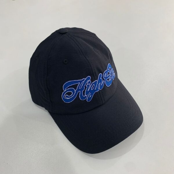 Bone Dad Hat 6 Panel Script Black